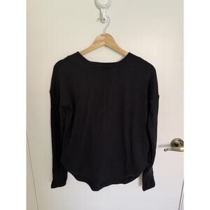 Athleta Presence Ribbed Sweatshirt with back opening Black XXS #828858